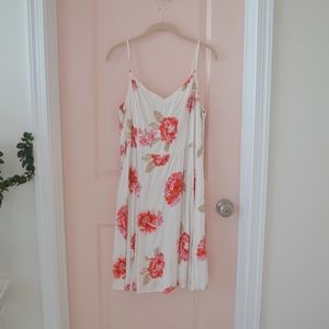 Old Navy White and Red Floral Sun Dress